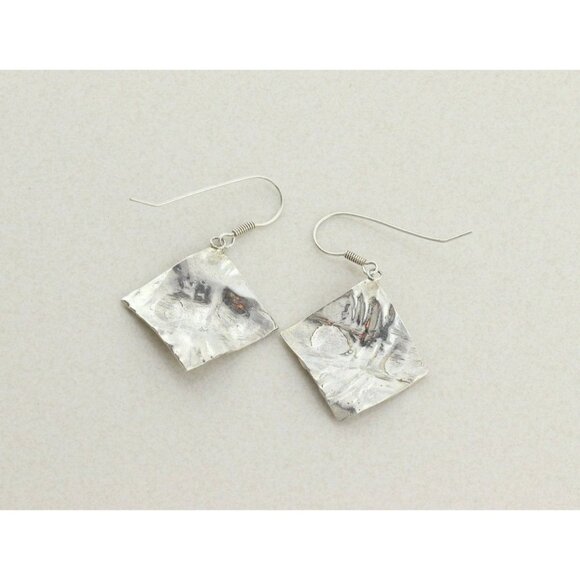 Gold over Sterling Silver Accents Modernist Abstract Dangle Drop Earrings - Picture 7 of 7